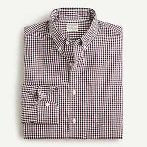 Stretch Secret Wash cotton poplin shirt in gingham